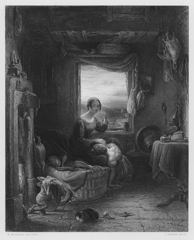 The Home-Expected, from the picture in the Royal Collection by William (after) Mulready