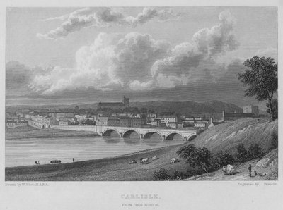 Carlisle, from the North (engraving) by William (after) Westall