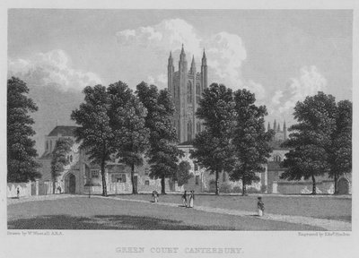 Green Court, Canterbury (engraving) by William (after) Westall