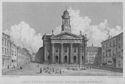 Lancaster Sessions House and Market (engraving) by William (after) Westall