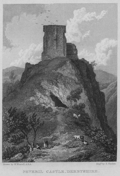 Peveril Castle, Derbyshire by William (after) Westall