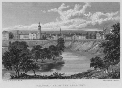 Salford, from the Crescent (engraving) by William (after) Westall