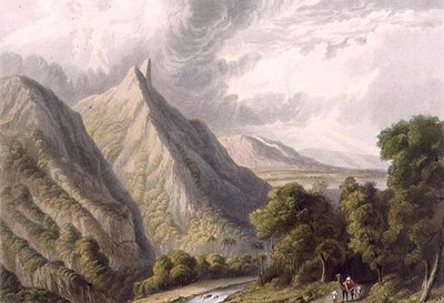 View in the Bore Ghaut, engraved by T. Fielding and coloured by J.B. Hogarth by William (after) Westall