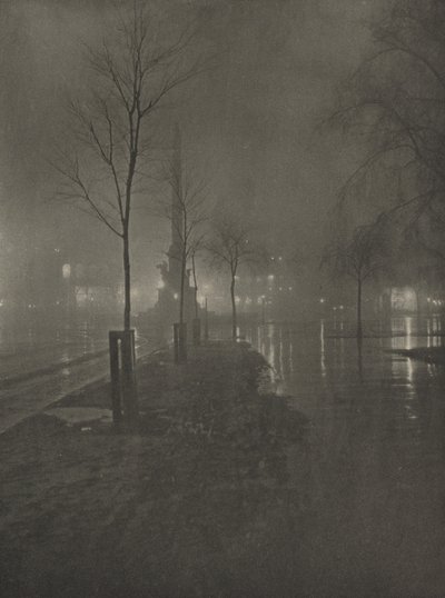 Wet Night, Columbus Circle, New York, c.1925 by William A. Fraser