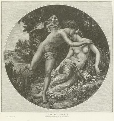 Flora and Zephyr by William Adolphe Bouguereau