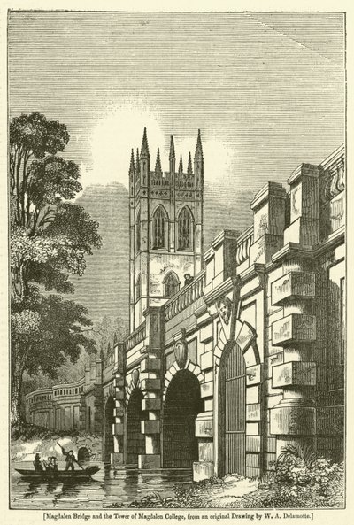 Magdalen Bridge and the Tower of Magdalen College by William Alfred Delamotte