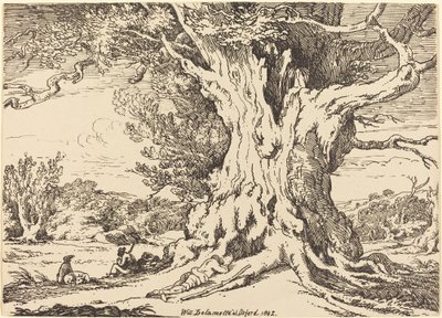Resting, Men and Dogs under a Big Tree by William Alfred Delamotte
