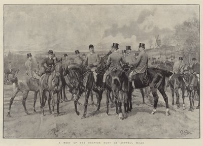 A Meet of the Grafton Hunt at Astwell Mills by William Barnes Wollen