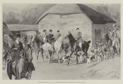 Hounds, Gentlemen, Please, Unkennelling Hounds at Cloutsham Farm, near Porlock by William Barnes Wollen