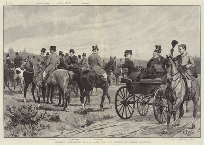 Hunting Sketches, a Meet of the Quorn at Ashby Folville by William Barnes Wollen
