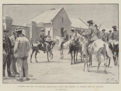 Outside the Jail at Pretoria Immediately After the Arrival of Jameson and His Officers by William Barnes Wollen