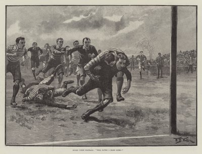 Rugby Union Football, Well Saved! Hard Lines! by William Barnes Wollen