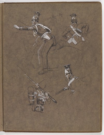 Studies for the Oil Painting, The Flag: Albuhera, May 16, 1811 by William Barnes Wollen