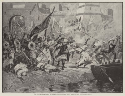 The Military Tournament at the Royal Agricultural Hall, Sortie of the Soudanese Garrison by William Barnes Wollen