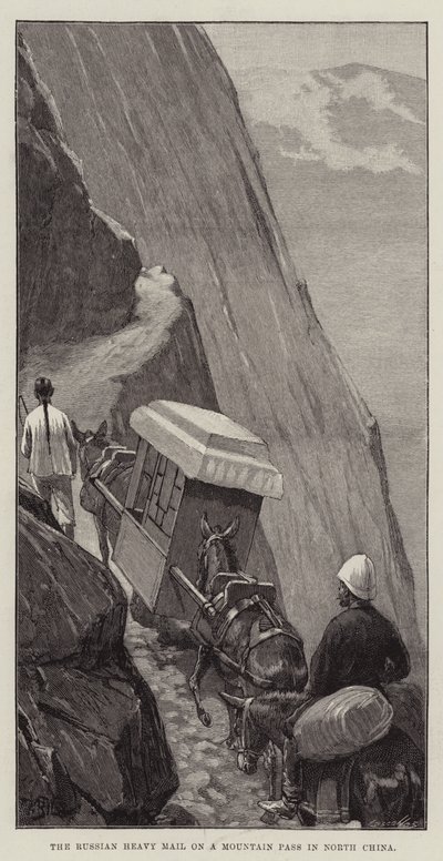 The Russian Heavy Mail on a Mountain Pass in North China by William Barnes Wollen