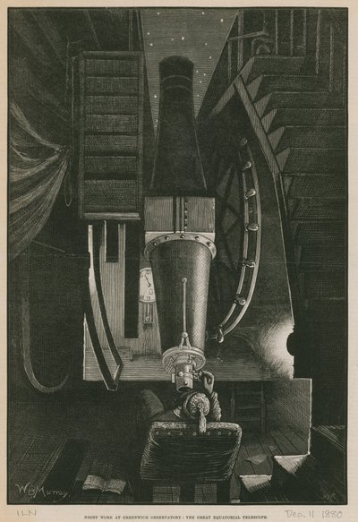 Night work at Greenwich Observatory; The great Equatorial Telescope by William Bazett Murray