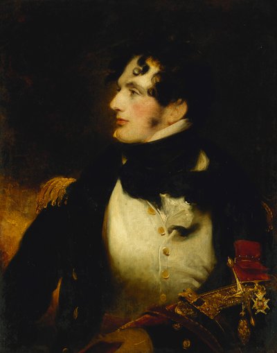 Portrait of a Naval Officer, Half Length, in Uniform, Carrying a Presentation Sword and Wearing the Badge of a C.B. by William Beechey