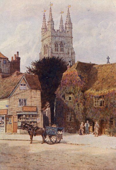 Church and Woolpack Hotel, Tenterden by William Biscombe Gardner