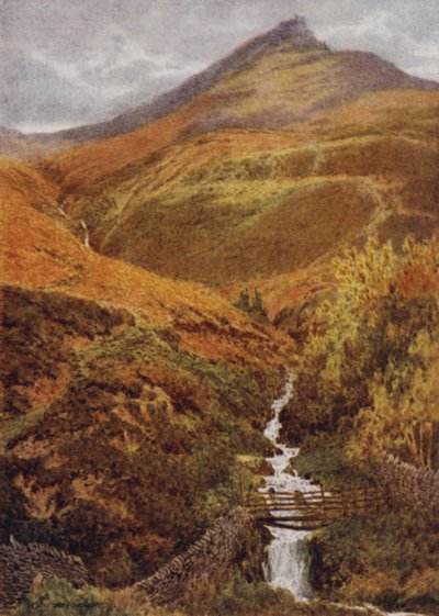 The Nab and Golden Clough from Grindslow Dell, Edale by William Biscombe Gardner