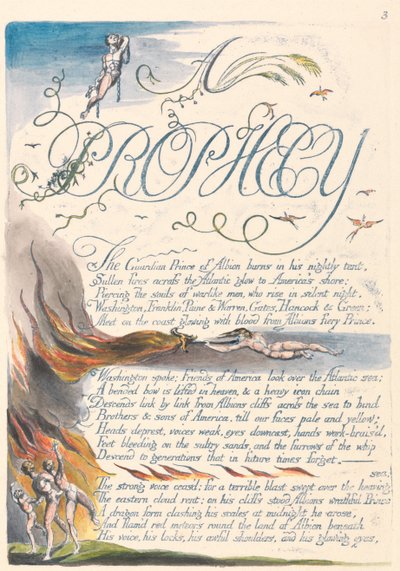 America. A Prophecy, Plate 5, A - Prophecy - The Guardian Prince of Albion by William Blake