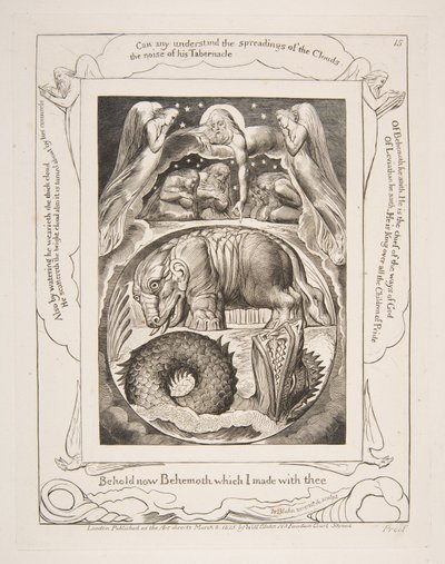 Behemoth and Leviathan, from Illustrations of the Book of Job by William Blake