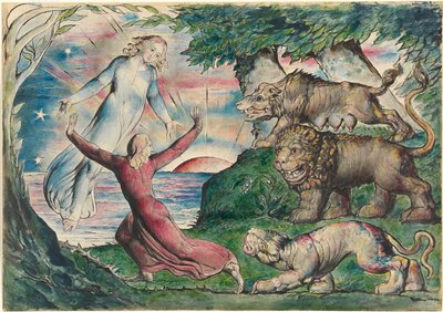 Dante Running from the Three Beasts by William Blake