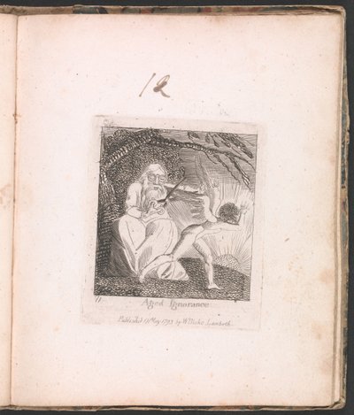 For Children. The Gates of Paradise, Plate 13, Aged Ignorance by William Blake