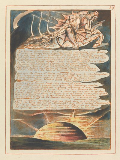 Jerusalem, Plate 39, By Satans Watch-fiends by William Blake