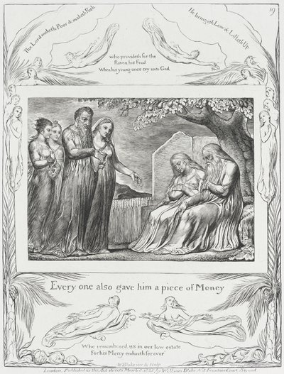 Job and His Wife Receiving Alms by William Blake