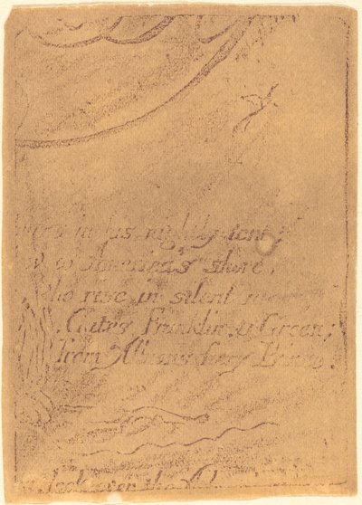 Restrike from fragment of cancelled plate for A Prophecy by William Blake