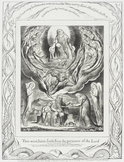 Satan Going Forth from the Presence of the Lord by William Blake