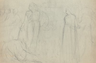 Sketch of a Swordsman Standing Over His Defeated Opponent by William Blake