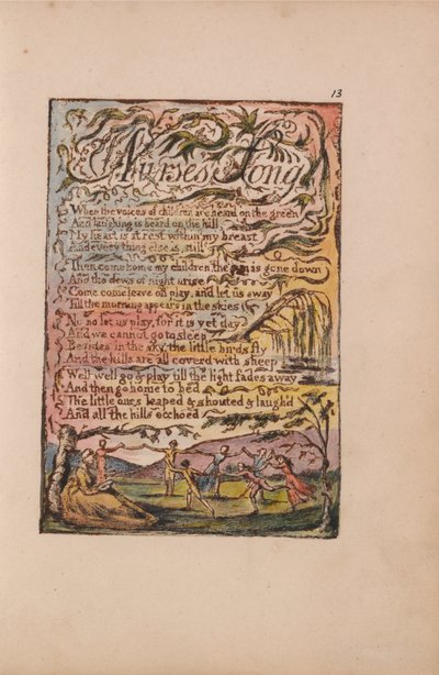 Songs of Innocence and of Experience, Plate 13, Nurse