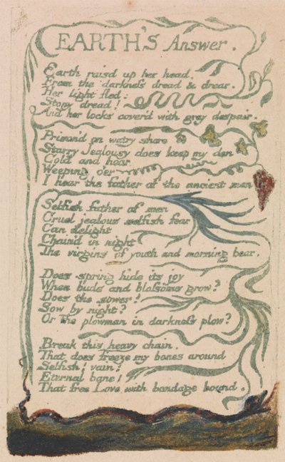 Songs of Innocence and of Experience, Plate 35, "Earth