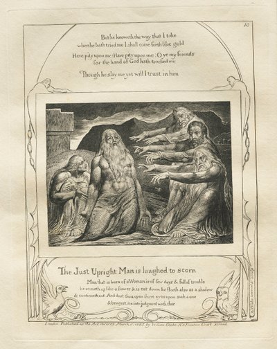 The Book of Job: Pl. 10, The Just Upright Man is Laughed to Scorn, 1825 by William Blake