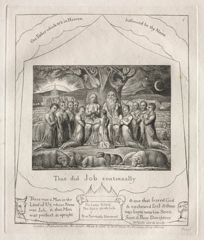 The Book of Job: Pl. 1, Thus did Job continually by William Blake