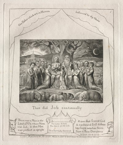 The Book of Job: Pl. 1, Thus Did Job Continually by William Blake