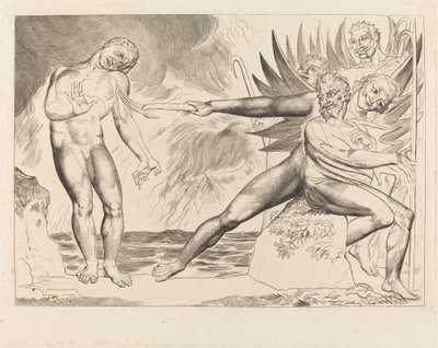 The Circle of the Corrupt Officials; the Devils Tormenting Ciampolo by William Blake