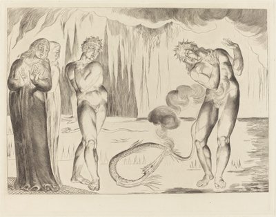 The Circle of the Thieves; Buoso Donati Attacked by the Serpent by William Blake