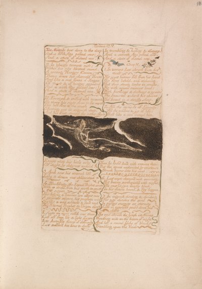 The First Book of Urizen, Plate 16, Two Nostrils Bent Down to the Deep (Bentley 13) by William Blake