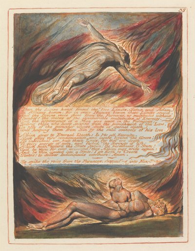 “Then the Divine Hand Found the Two Limits...” (Plate 35) by William Blake