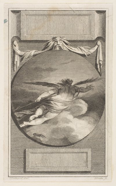 Winged Figure Flying Through Clouds, ca. 1780-87 by William Blake