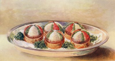 Aigrettes of Cold Salmon (colour litho) by William Bradshaw Handforth