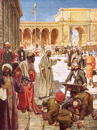 Christ driving the money changers from the temple by William Brassey Hole