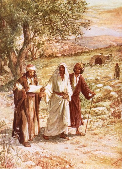 Jesus appearing to two disciples on the road to Emmaus by William Brassey Hole