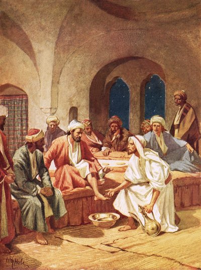 Jesus washing his disciples