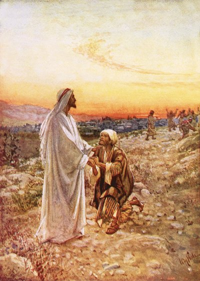 Jesus with the one leper who returned to give thanks by William Brassey Hole