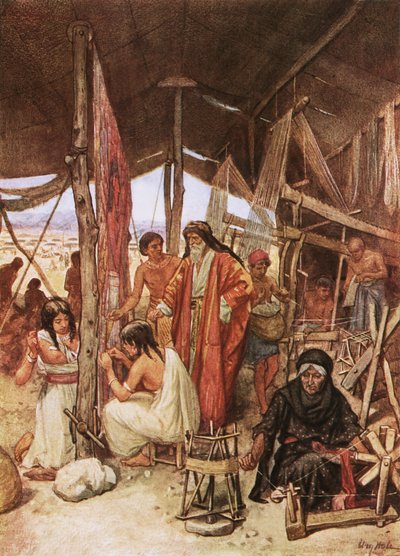 Moses Inspecting the Weaving and Embroidering of the Hangings of the Tabernacle by William Brassey Hole