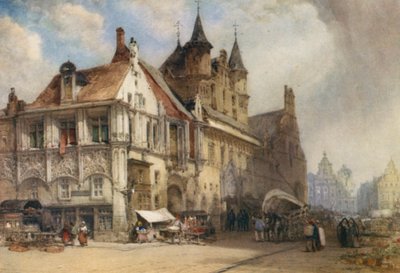 The Market-Place, Malines by William Callow