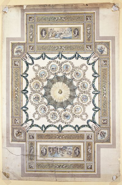 Design for the Library Ceiling at Woburn Abbey by William Chambers
